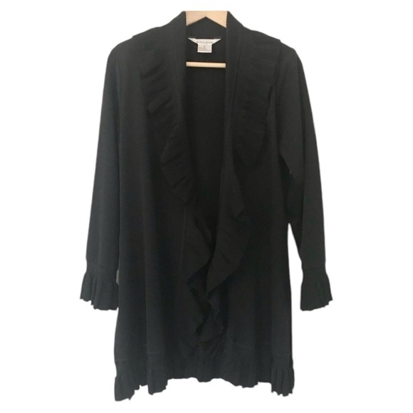 Exclusively Misook long black cardigan Petite S - Picture 1 of 8